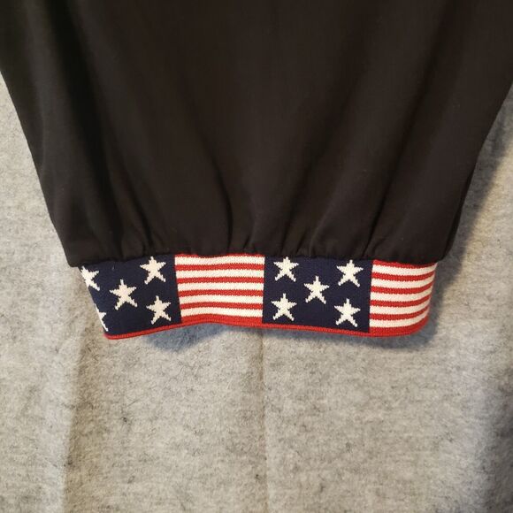 Ktoo Top Hoodie Womens Small Black Red White Stars Patriotic Sleeveless Pullover - Picture 6 of 12